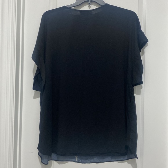 Womens black floral print top - 14/16 - new with tags - Picture 4 of 4